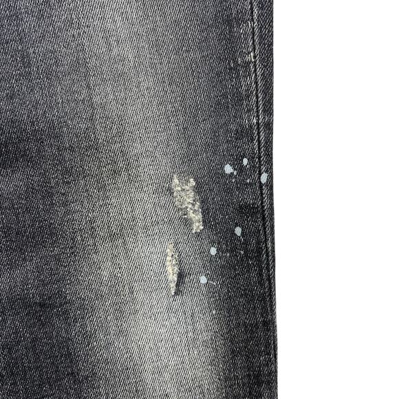 R13 Kate Skinny Jeans Women's 25" Orion Black Paint Splatter Distressed Goth Emo - Picture 15 of 15